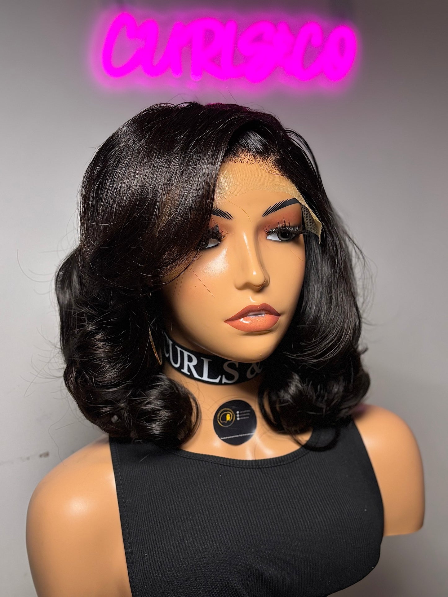 AMARA UNIT 100 PERCENT HUMAN HAIR,SDD BOUNCY WAVY WIG,6BY4 LACE,12 INCHES,235 GRAMS